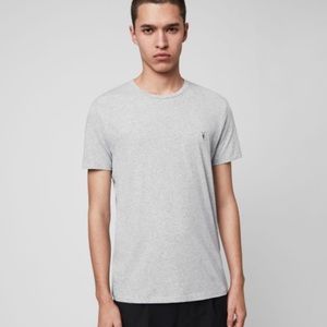 All Saints Gray Brace Tonic Crewneck Tee, Size L